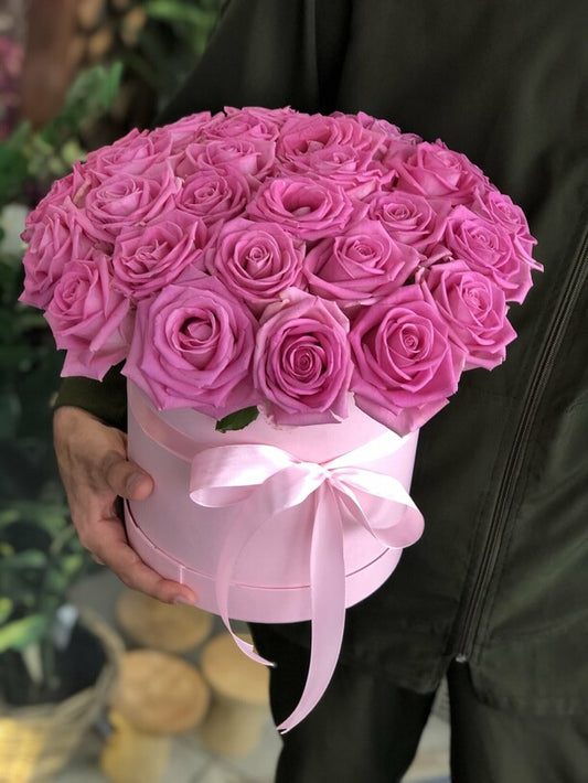 Flowers in a box 35 rose aqua