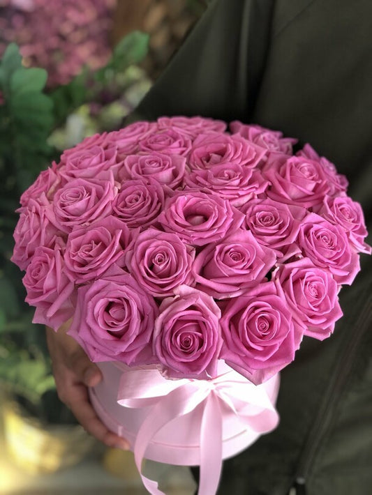 Flowers in a box 35 rose aqua
